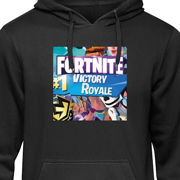 Barn-Hoodie | Mjuk Huvtröja för Barn Fortnite svart 5-6 År