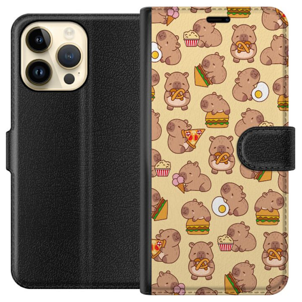 Apple iPhone 14 Pro Max Lompakkokotelo Kawaii capybara puhelinkotelo useilla söpöillä hahmoilla