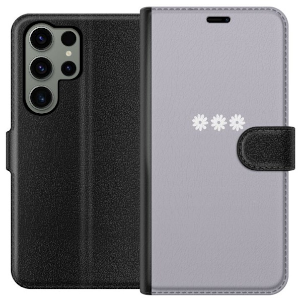 Samsung Galaxy S23 Ultra Plånboksfodral Lila Blomminimalism