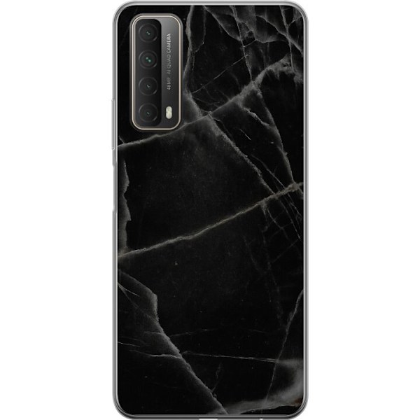 Huawei P smart 2021 Läpinäkyvä kuori Musta marmori