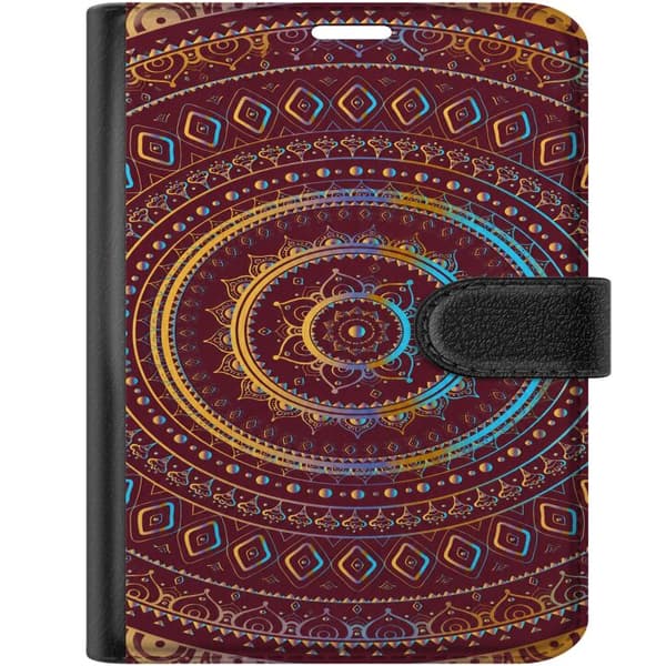 Kompatibelt Plånboksfodral till Apple iPhone Duo Vinröd mandala röd