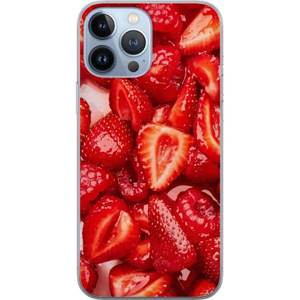 Apple iPhone 13 Pro Max Läpinäkyvä kuori Mansikkakuviointi