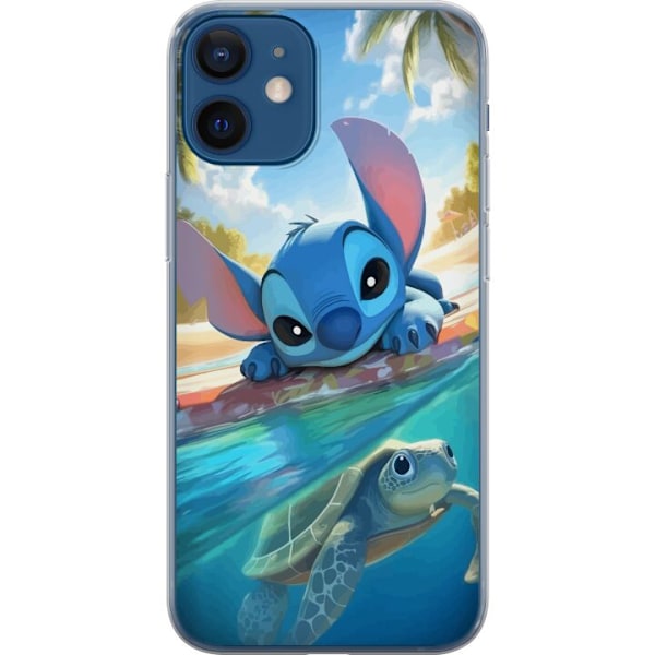 Apple iPhone 12 mini Gjennomsiktig deksel Stitch med skilpadde