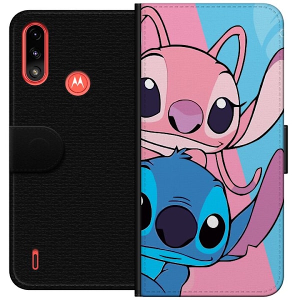 Motorola Moto E7 Power Tegnebogsetui Stitch & Angel