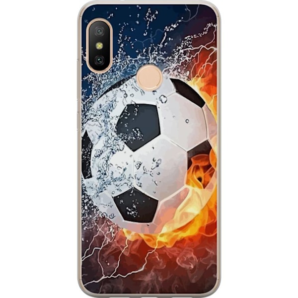 Xiaomi Redmi 6 Pro Gennemsigtig cover Fodbold Ild