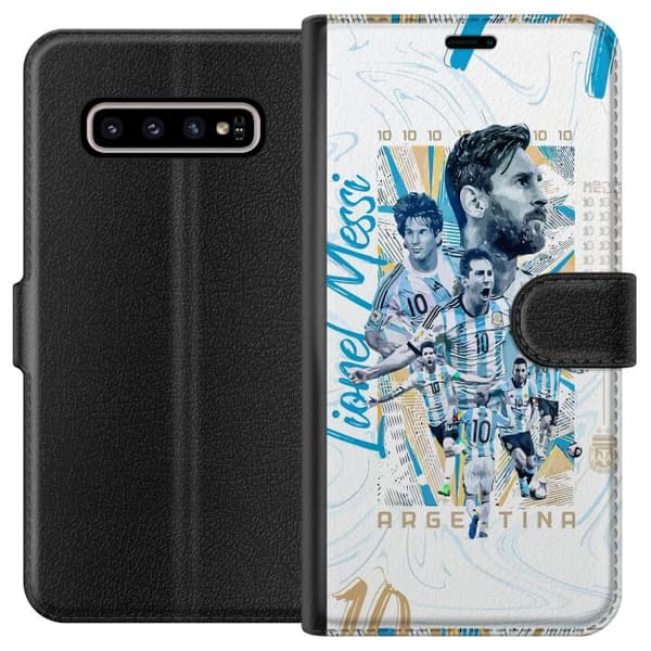 Kompatibelt Lommeboketui til Samsung Galaxy S10+ Lionel Messi