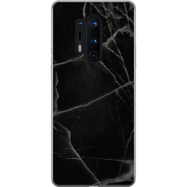 OnePlus 8 Pro Läpinäkyvä kuori Musta marmori