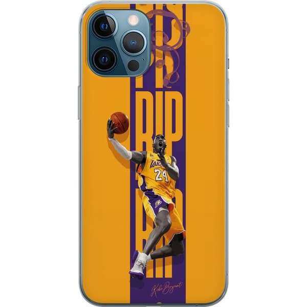Kompatibelt Mobildeksel til Apple iPhone 12 Pro Max Kobe Bryant i Lakers-drakt under kraftfull dunk gul