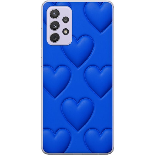Samsung Galaxy A52s 5G Läpinäkyvä kuori Siniset Sydämet