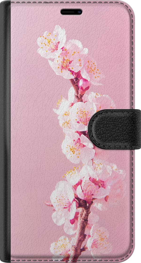 Kompatibelt Plånboksfodral till Apple iPhone XR Rosa blomkvist rosa