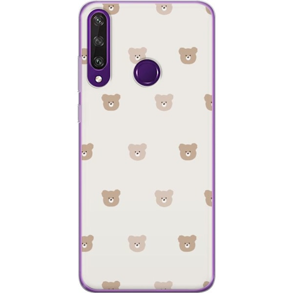 Huawei Y6p Läpinäkyvä kuori Teddy-tausta - söpöt teddykar