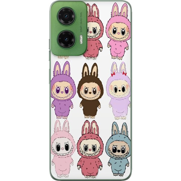 Motorola Moto G35 Gennemsigtig cover Labubu Pink Monster - Pop