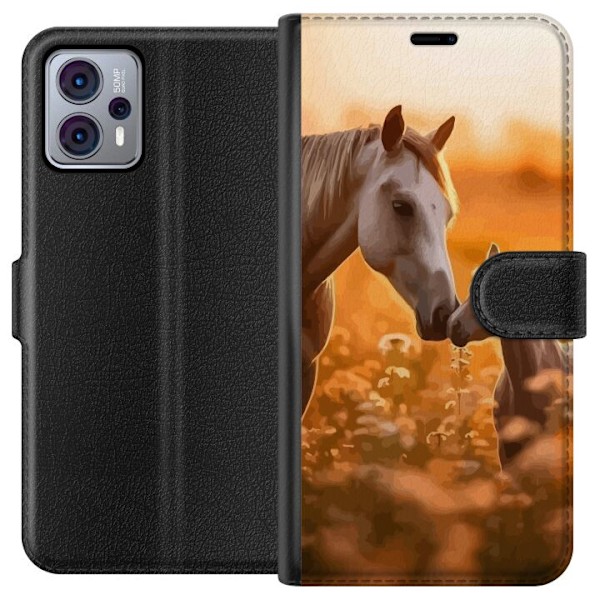 Motorola Moto G23 Tegnebogsetui Heste