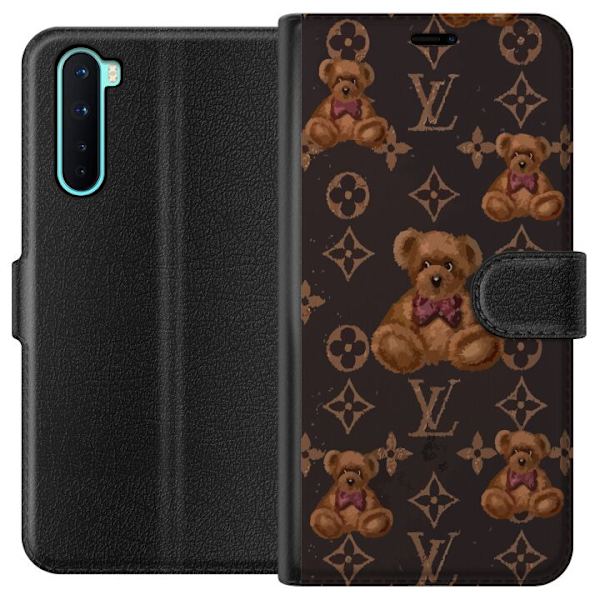 OnePlus Nord Tegnebogsetui Louis Vuitton Teddybjørn Mønster Luksus Mode Design Populært Motiv Mode Trend Luksuriøse Accessories