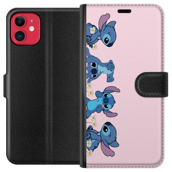 Apple iPhone 11 Plånboksfodral Stitch Skratt & Bus – Perfekt för Mobilskal eller Poster