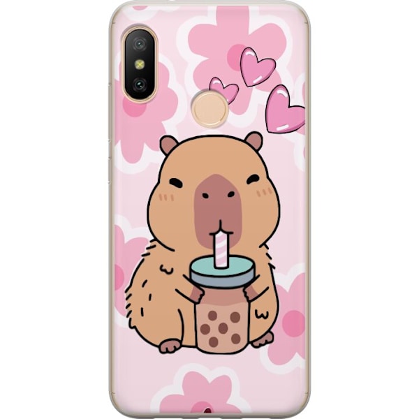 Xiaomi Redmi 6 Pro Läpinäkyvä kuori Kawaii Capybara Sydän