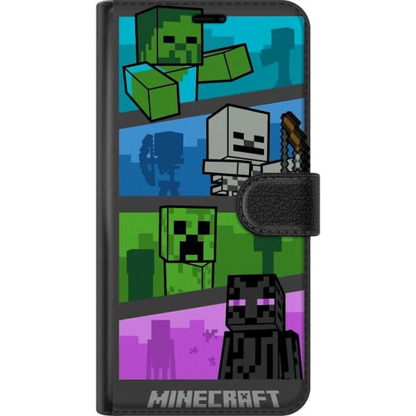 Kompatibel Tegnebogsetui til Apple iPhone 15 Pro Minecraft