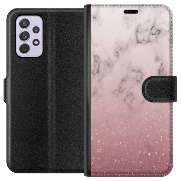 Kompatibelt Plånboksfodral till Samsung Galaxy A52s 5G Glitter och marmor