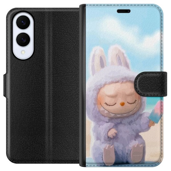 Samsung Galaxy S25 Edge Lompakkokotelo Labubu Vaaleanpunainen Tunnelma