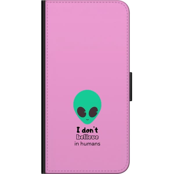 Kompatibel Tegnebogsetui til OnePlus 8 Jag tror inte på människor pink