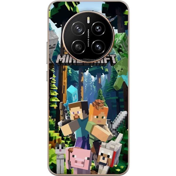 Honor Magic7 Läpinäkyvä kuori Minecraft-matkapuhelinkotelo metsällä ja pikselityylisillä hahmoilla