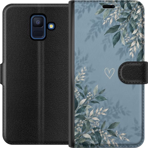 Kompatibel Tegnebogsetui til Samsung Galaxy A6 (2018) Løvhjerte blå