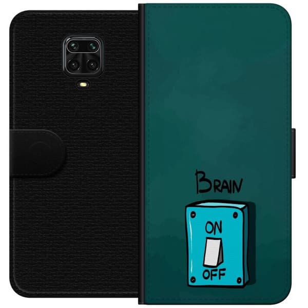 Kompatibelt Plånboksfodral till Xiaomi Redmi Note 9S Brain On Off turkos