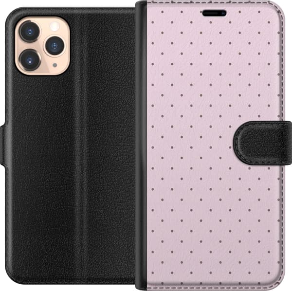 Kompatibelt Plånboksfodral till Apple iPhone 11 Pro Rosa miniprickar rosa