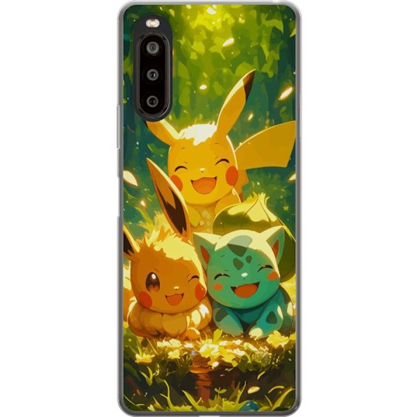 Sony Xperia 10 II Genomskinligt Skal Pixelmonster spelstil – färgstark design för retroälskande gamers