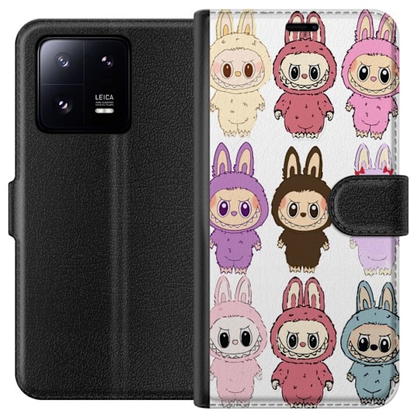 Xiaomi 13 Pro Tegnebogsetui Labubu Pink Monster - Popkunst med