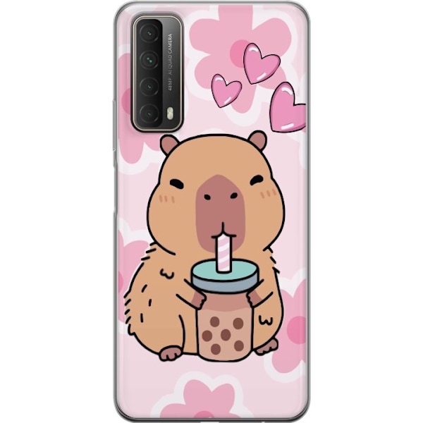 Huawei P smart 2021 Läpinäkyvä kuori Kawaii Capybara Sydän