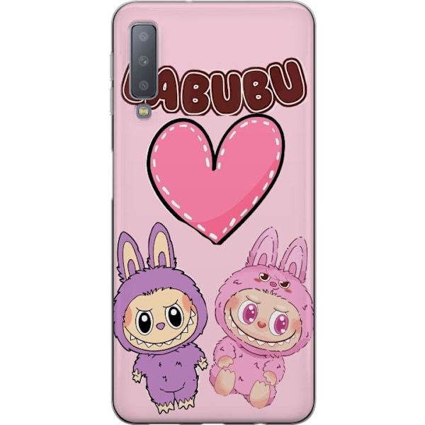 Samsung Galaxy A7 (2018) Läpinäkyvä kuori Labubu Pink Monst