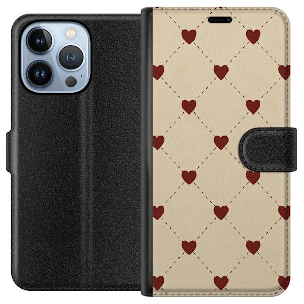 Apple iPhone 13 Pro Plånboksfodral Heart Grid