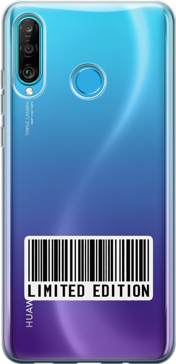 Kompatibel Mobilcover til Huawei P30 lite Stregkode - Sort motiv i begrænset oplag - Stregkode. sort