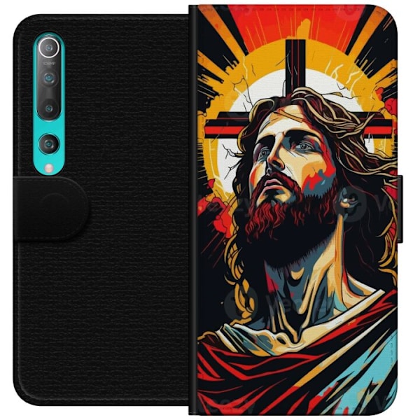 Xiaomi Mi 10 5G Lompakkokotelo Jeesus ja Kortti - uskonnolline