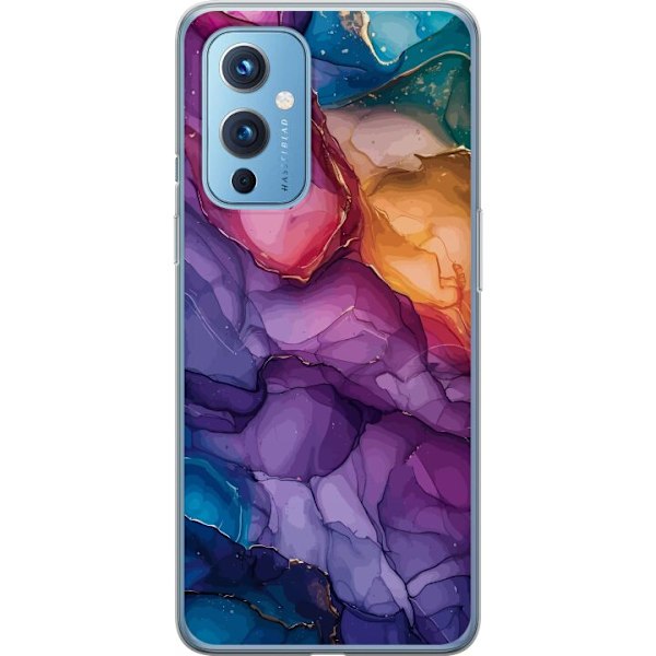 OnePlus 9 Läpinäkyvä kuori Värikkäät kivet