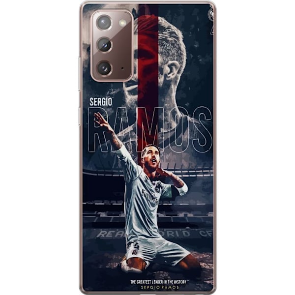 Samsung Galaxy Note20 Gennemsigtig cover Ramos Fodboldlegende Motiv Spiller Real Madrid Spanien Tilbage Ikonisk Navn Fodboldstjerne Sport