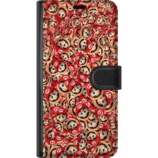 Kompatibel Tegnebogsetui til Apple iPhone 15 Pro Max Super Mario mönster rød