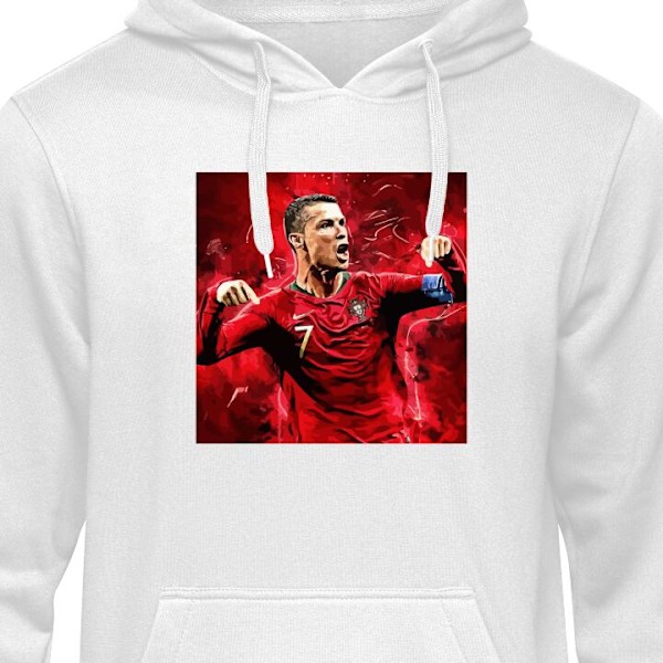 Barn-Hoodie | Mjuk Huvtröja för Barn Ronaldo vit 9-11 År