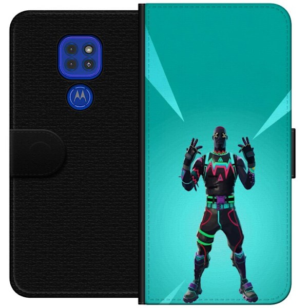 Motorola Moto G9 Play Tegnebogsetui sort ridder fortnite