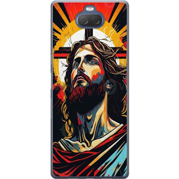 Sony Xperia 10 Plus Läpinäkyvä kuori Jeesus ja Kortti - usk