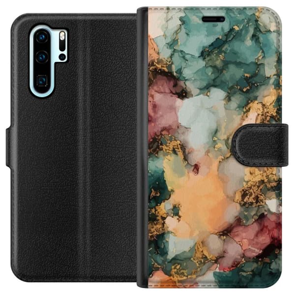 Kompatibelt Lommeboketui til Huawei P30 Pro Marmor