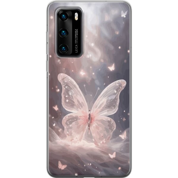 Huawei P40 Genomskinligt Skal Fjäril