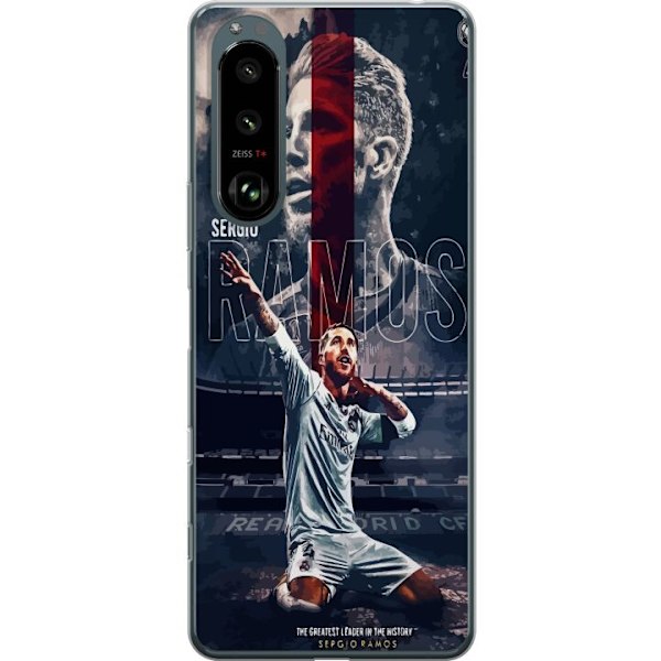 Sony Xperia 5 III Gennemsigtig cover Ramos Fodboldlegende Motiv Spiller Real Madrid Spanien Tilbage Ikonisk Navn Fodboldstjerne Sport