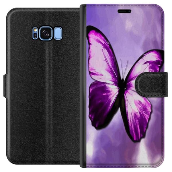 Kompatibel Tegnebogsetui til Samsung Galaxy S8 Sommerfugl