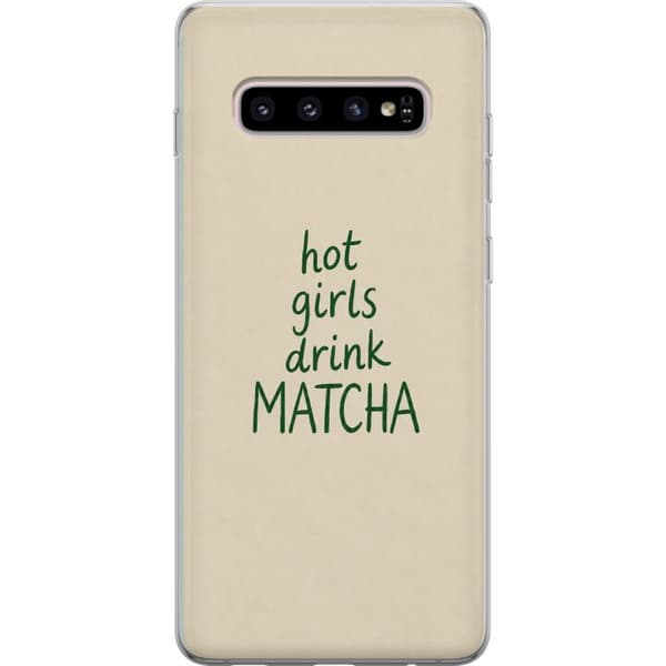 Kompatibelt Mobildeksel til Samsung Galaxy S10+ Matcha-jenter beige