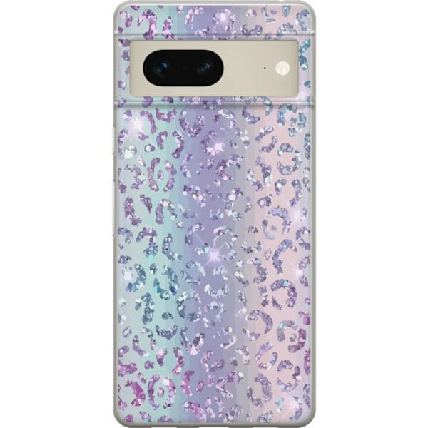 Google Pixel 7 Genomskinligt Skal Glitter Leopard