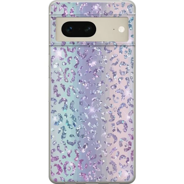 Google Pixel 7 Läpinäkyvä kuori Glitter Leopard