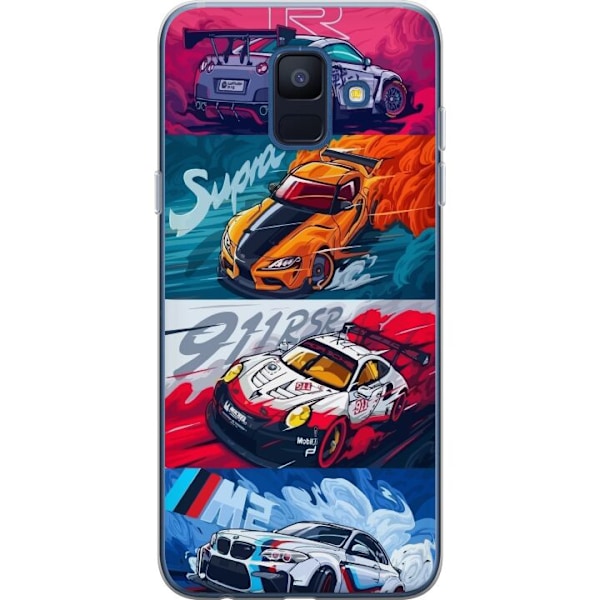 Samsung Galaxy A6 (2018) Läpinäkyvä kuori Nopeat Autot - Pi