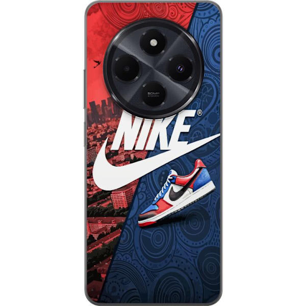 Xiaomi Redmi A4 Genomskinligt Skal Nike Logotyp Röd Blå Sneaker Stil Sport Fashion Populärt Swoosh Motiv Träningskläder Grafisk Ikon